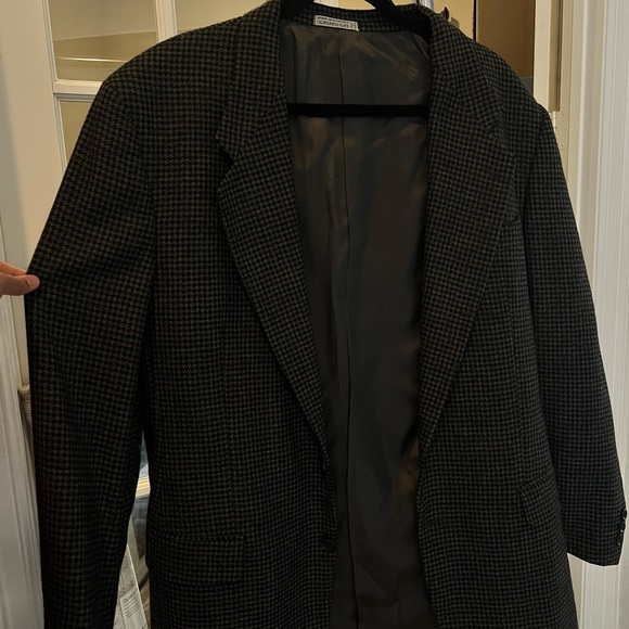 Vintage Louis Feraud Sport Coat Herringbone Pattern 100% Wool - Picture 7 of 7
